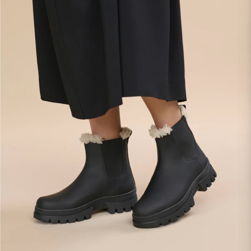 NWOT Jenni Kayne Black Leather Highland Boot - Size 39 (US 9)